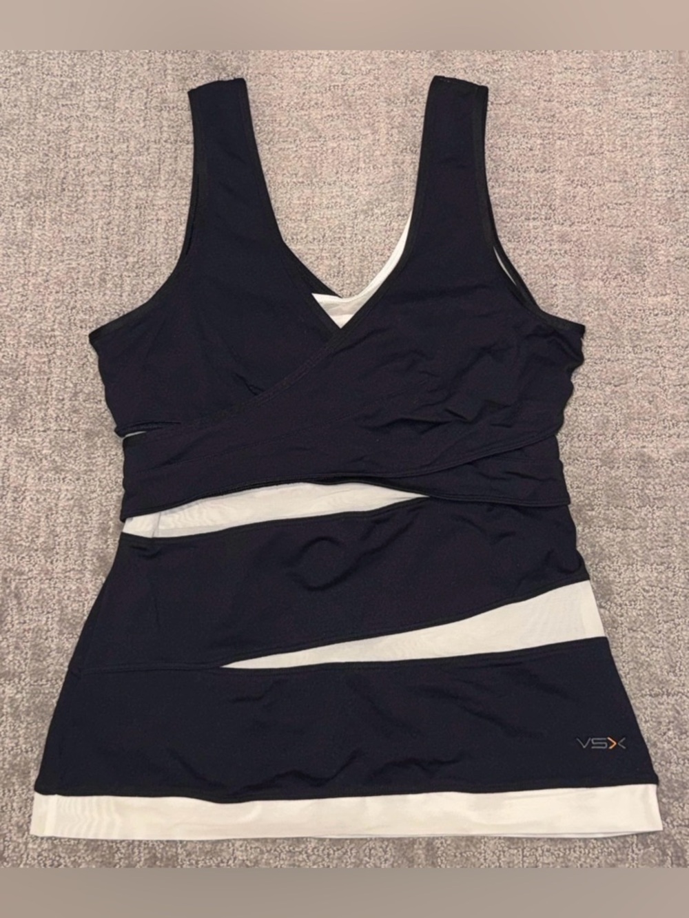 Victoria’s Secret VSX Black & Nude Athletic Workout Tank Top - Medium